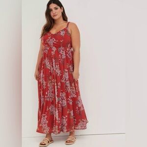 Red Sleeveless V-Neck Sundress